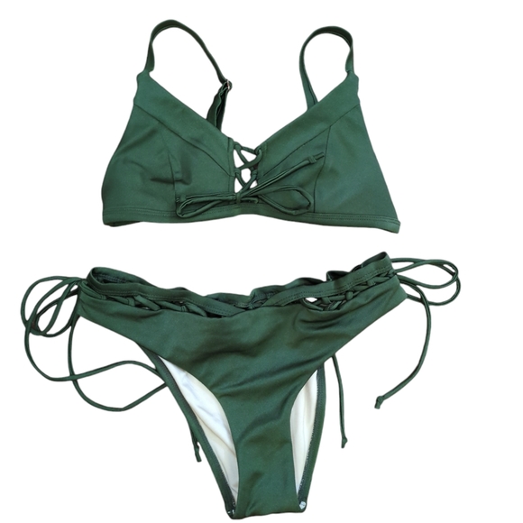 La Hearts Other - L.A.Hearts swim set color green olives size S
